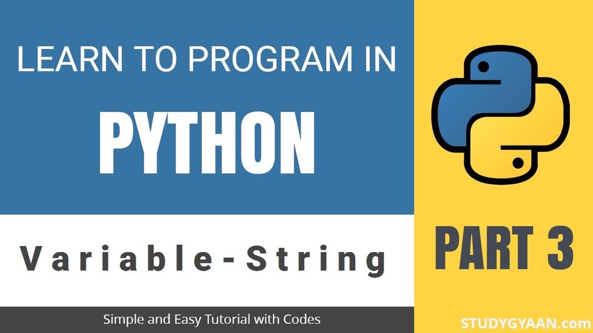 'Video thumbnail for Python Tutorial 3 - Variable String'