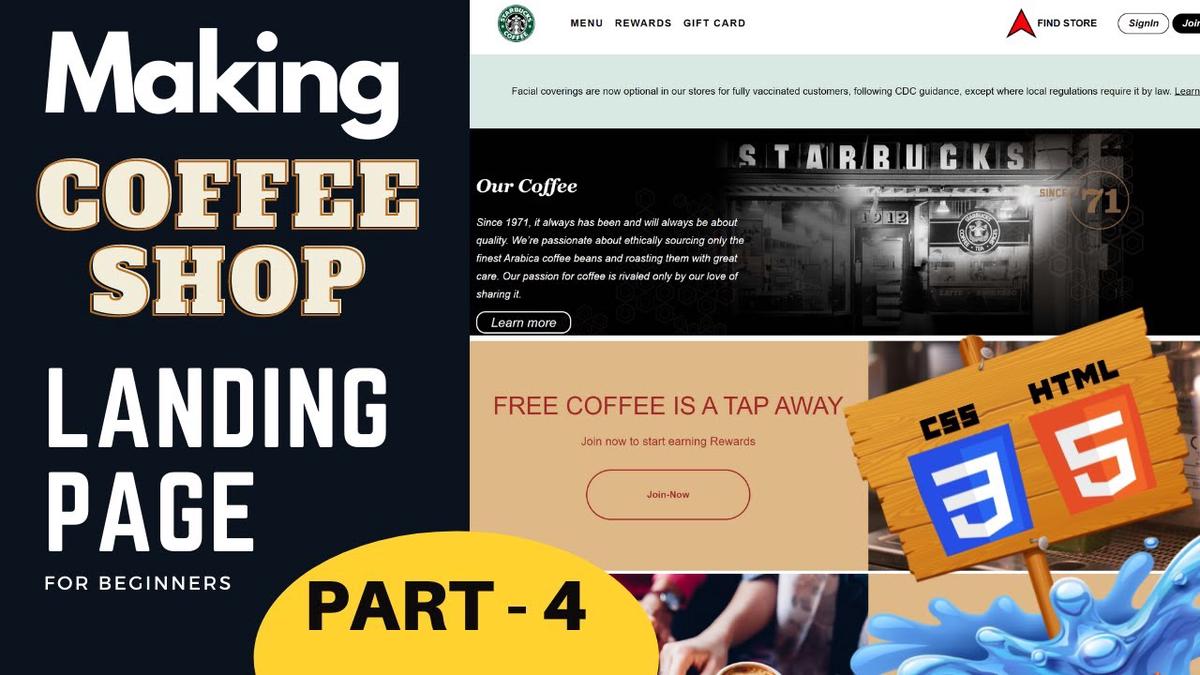 'Video thumbnail for Making A CoffeeShop Landing Page in HTML + CSS for Beginners | PT 4'