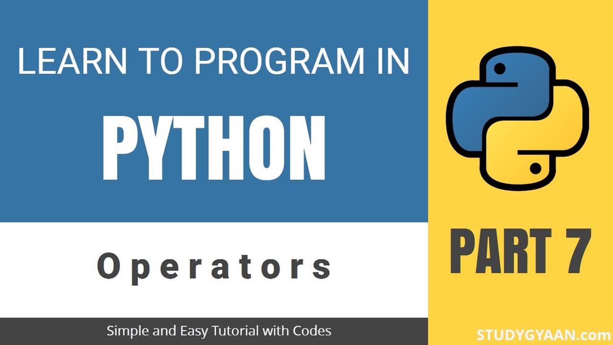 'Video thumbnail for Python Tutorial 7 - Operators'