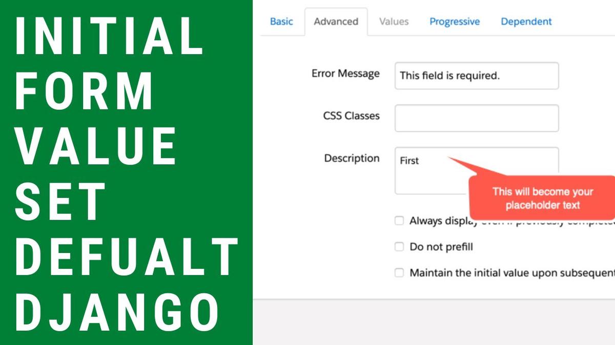 'Video thumbnail for Initial Value in Django Forms - Set Default Form Value'