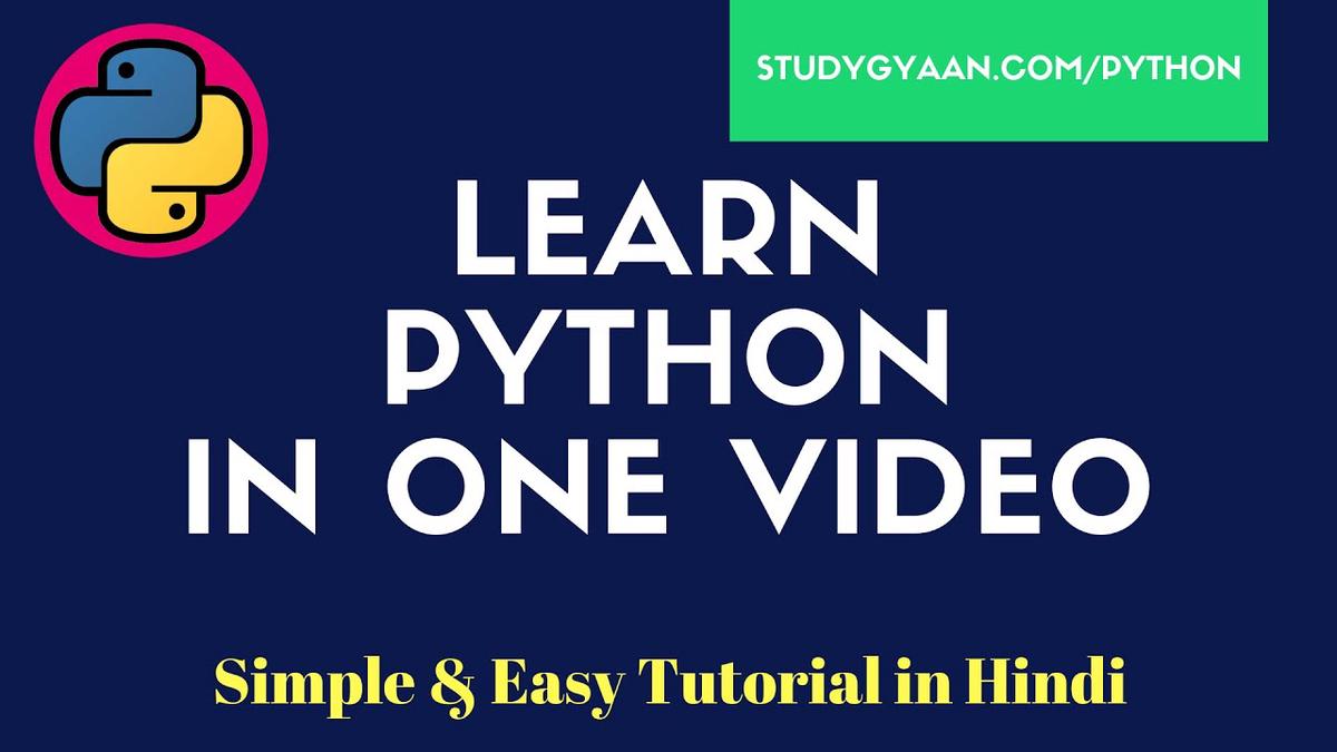 'Video thumbnail for Learn Python Programming in One Video [1 Hour] - Hindi'