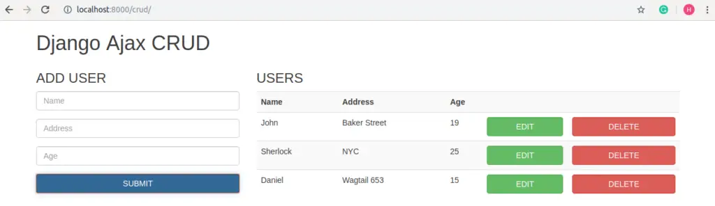 Create User Using Django Ajax Jquery