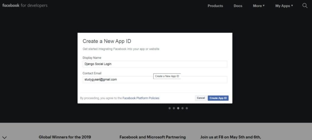 How to add Facebook login in Django Application