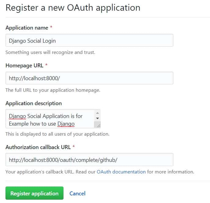 How to add GitHub login in Django Application