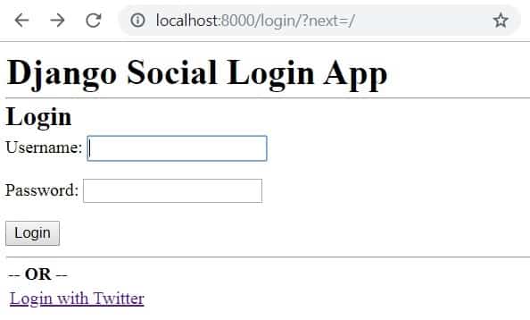 How to add Twitter login in Django Application