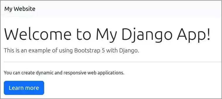 Bootstrap 5 and Django
